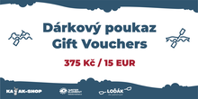Dárkový poukaz 375 / 15 EUR