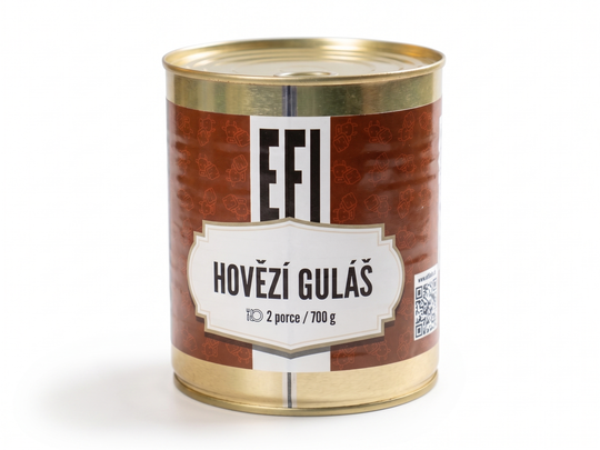EFI Hovězí guláš 700g 2 porce (trvanlivost až 24 měsíců) EFI Hovězí guláš 700g 2 porce (trvanlivost až 24 měsíců) 1