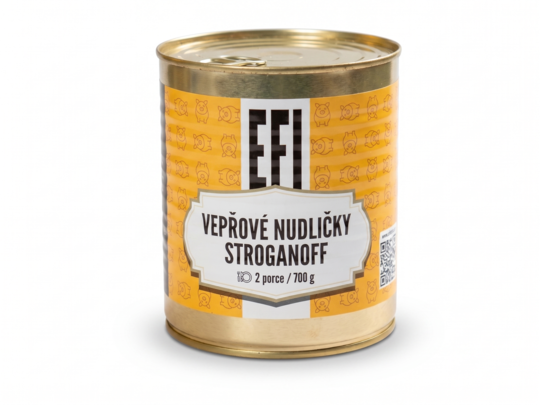 EFI Vepřové nudličky stroganoff 700g 2 porce (trvanlivost až 24 měsíců) EFI Vepřové nudličky stroganoff 700g 2 porce (trvanlivost až 24 měsíců) 1