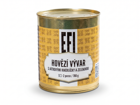 EFI Hovězí vývar s játrovými knedlíčky 700g 2 porce (trvanlivost až 24 měsíců) EFI Hovězí vývar s játrovými knedlíčky 700g 2 porce (trvanlivost až 24 měsíců) 1